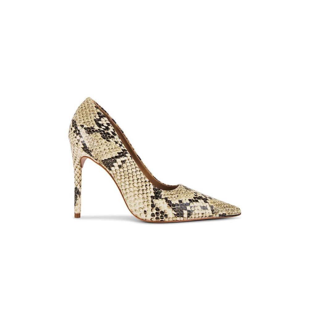 Schutz Lou Pump in Natural snake skin pointed toe slip-on high heel